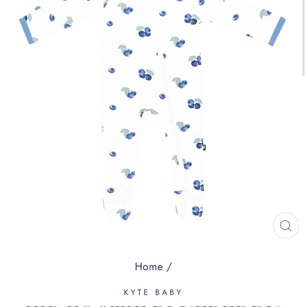 Kyte BABY Blueberry Zipper Footie Pajama